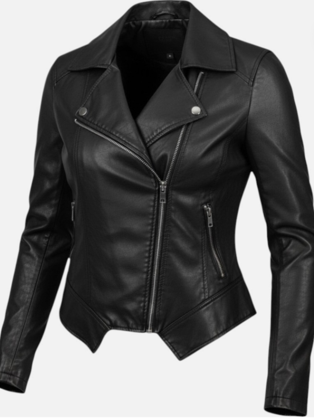 BlankNYC Black Leather Jacket black edgy with zippers asymmetrical l
